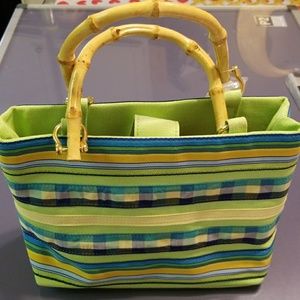 Vintage Classic Tiannl Purse, Green Stripes